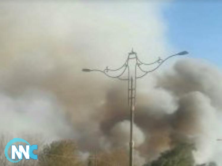 حريق كبير يلتهم جزء من غابات الموصل اثر اشتعال خزانات وقود