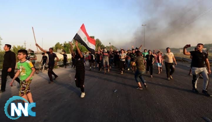 حقوق الإنسان: 52 مصاباً جراء صدامات اليوم بين المتظاهرين وقوات الأمن في واسط