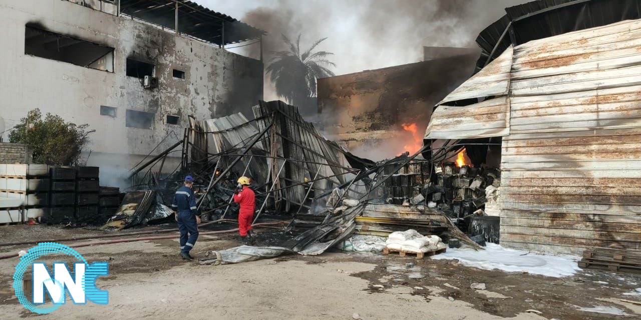 بالصور .. حريق كبير في مخازن تقدر مساحته 1000 متر مربع في منطقة الكرادة وسط بغداد