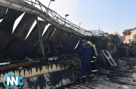 الدفاع المدني يخمد حريق قاعة الأعراس في بغداد