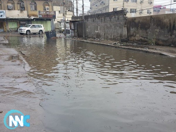 ميسان: غرق اغلب الشوارع والاسواق بمدينة العمارة بسبب غزارة الامطار