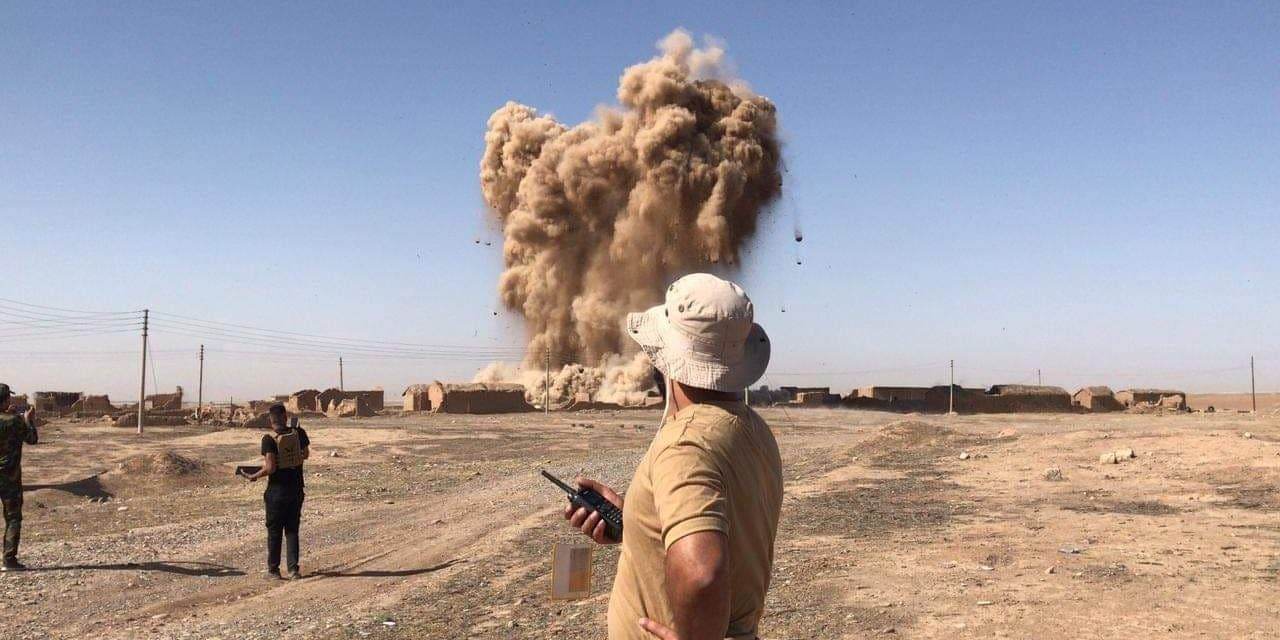 تدمير نفق ومضافتين لداعش جنوب الموصل
