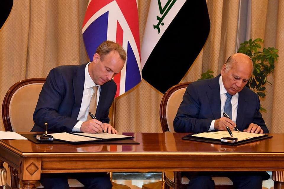 وزير الخارجية يبحث مع نظيره البريطاني الدعم الدولي للانتخابات المقبلة في العراق