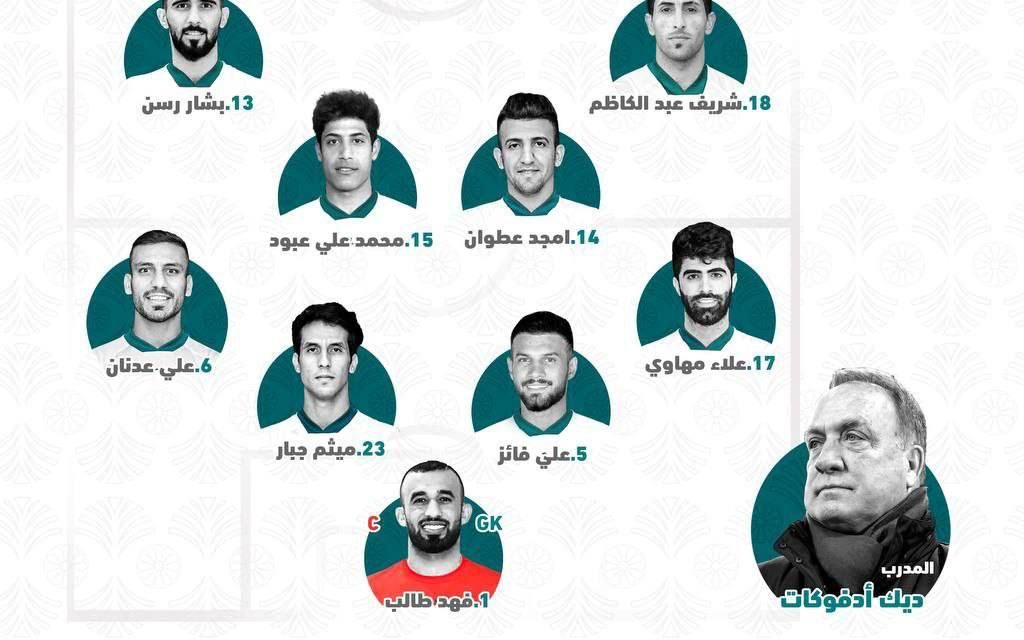 بالصورة.. تشكيلة منتخبنا الوطني لمباراة لبنان اليوم